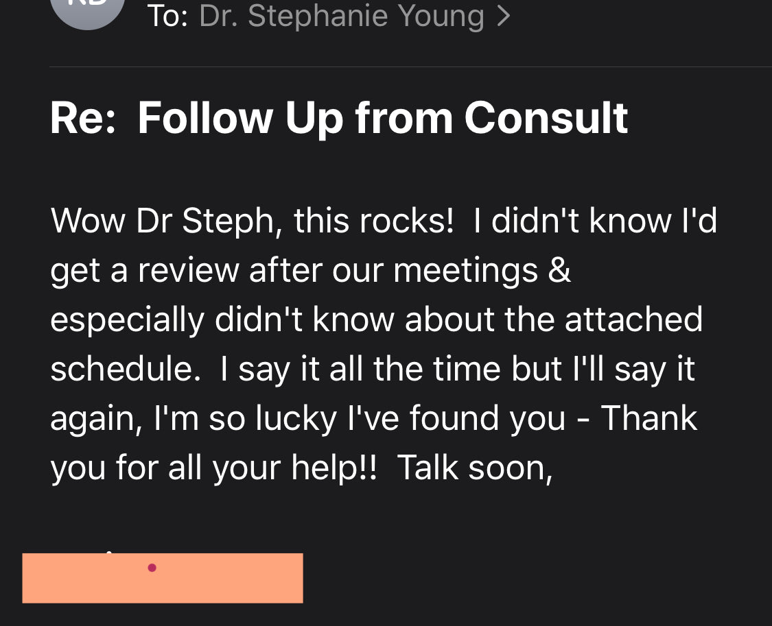 One-Time Consultation with Dr. Steph